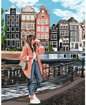 Картина по номерам Школа талантов Девушка в Амстердаме / 7153374