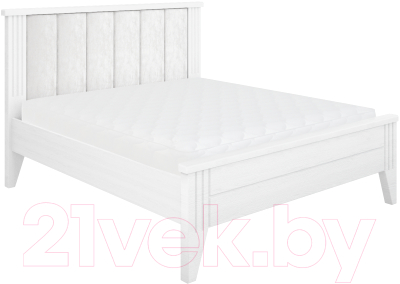 Двуспальная кровать Боринское Мебель Верона с мягкой спинкой 160x200 (белый)