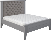 Двуспальная кровать Боринское Мебель Верона с каретной стяжкой 160x200 (серый) - 