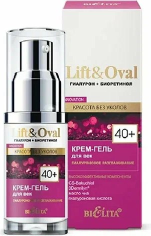 Крем для век Belita Lift&Oval 40+ Гиалурон+Биоретинол Гиалуроновое разглаживание (30мл)