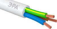Провод силовой ЭРА ПВС 3х0.75мм2 / Б0058821 (10м, белый) - 