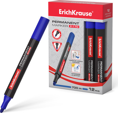 Маркер перманентный Erich Krause P-170 / 7276 (синий) -