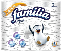 Туалетная бумага FAMILIA Plus Двухслойная (12рул, белый) - 