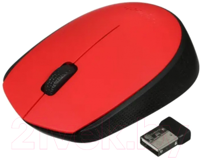 Мышь Logitech M170 / 910-004648 (черный/красный)
