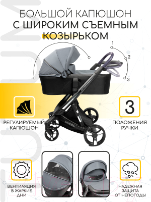 Детская универсальная коляска Amarobaby Tutum 2 в 1 / AB22-10TUTUM/11 (серый)