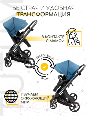 Детская универсальная коляска Amarobaby Tutum 2 в 1 / AB22-10TUTUM/20 (синий)