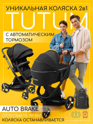 Детская универсальная коляска Amarobaby Tutum 2 в 1 / AB22-10TUTUM/09 (черный)