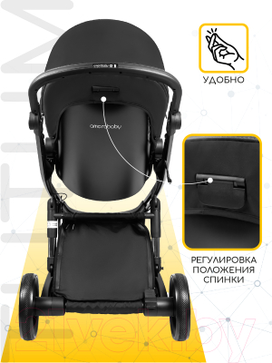 Детская универсальная коляска Amarobaby Tutum 2 в 1 / AB22-10TUTUM/09 (черный)