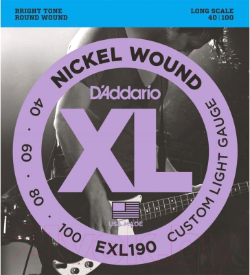Струны для бас-гитары D'Addario EXL190 40-100
