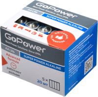 Комплект батареек GoPower Super Power Alkaline LR6/AA / 00-00017748 (20шт) - 