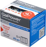 Комплект батареек GoPower Super Power Alkaline LR03/AAA / 00-00017749 (20шт) - 