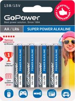 Комплект батареек GoPower Super Power Alkaline AA/LR6 / 00-00015601 (4шт) - 