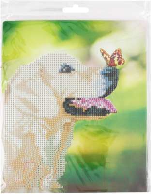 Набор алмазной вышивки Mazari С мольбертом. Собака с бабочкой / M-10362
