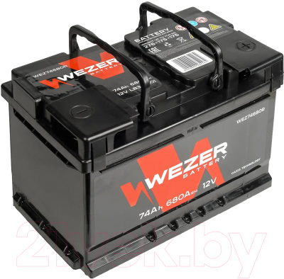 Автомобильный аккумулятор Wezer 680A R+ / WEZ74680R (74 А/ч)