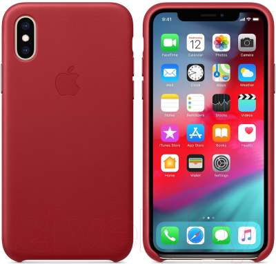 Чехол-накладка Apple Leather Case для iPhone XS (PRODUCT)RED / MRWK2