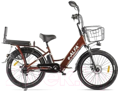 Электровелосипед Green City e-ALFA Fat (коричневый)