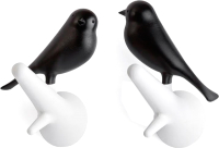 Набор крючков для одежды Qualy Sparrow / QL10067-WH-BK (2шт, белый/черный) - 
