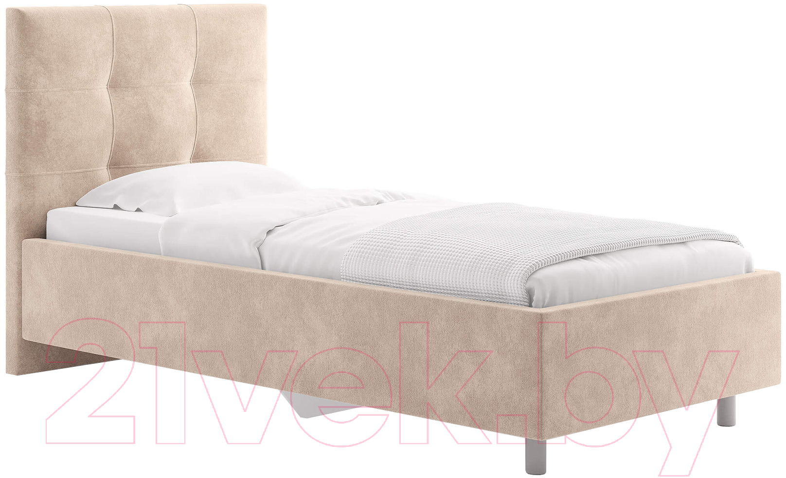 Каркас кровати Сонум Caprice 90x200 (микровелюр кремовый) — фото 1