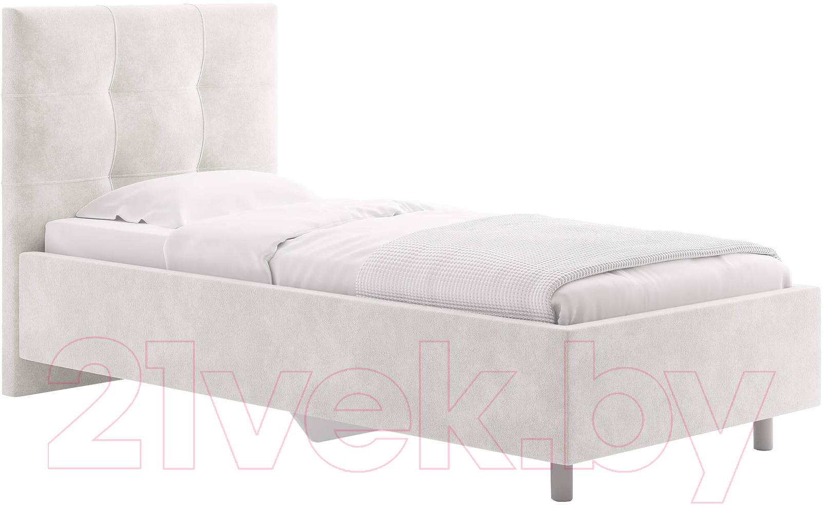 Каркас кровати Сонум Caprice 90x200 (микровелюр белый) — фото 1