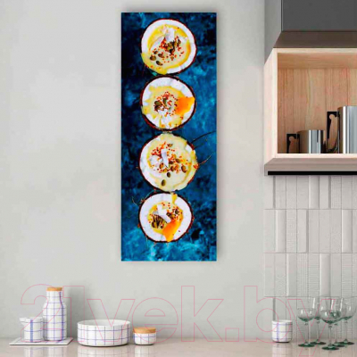 Картина на стекле Stamprint Кокосы с фруктами КТ008 (80x30)