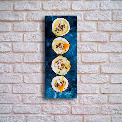 Картина на стекле Stamprint Кокосы с фруктами КТ008 (80x30)