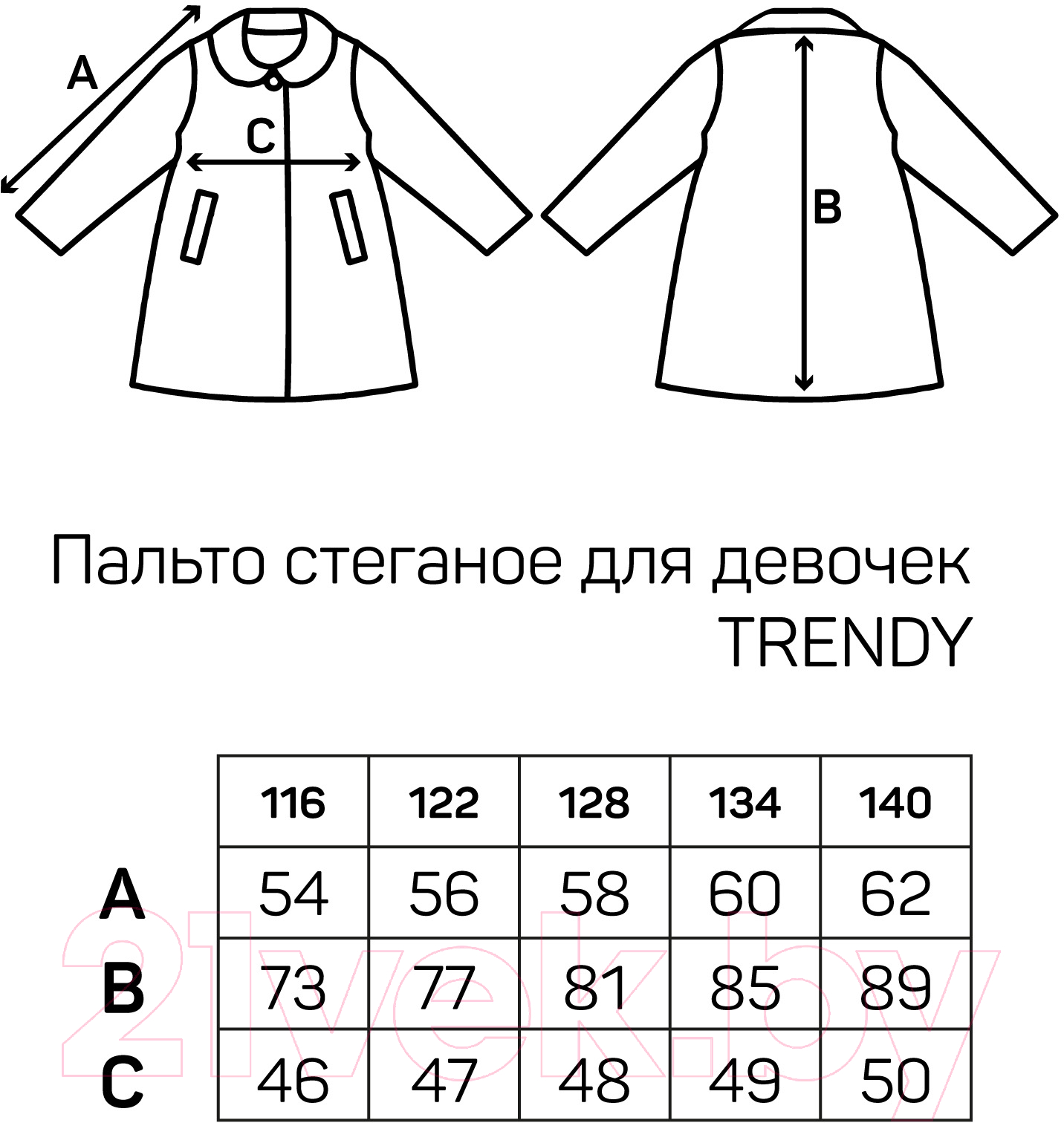 Пальто детское Amarobaby Trendy / AB-OD22-TRENDY29/19-116