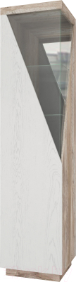 Шкаф-пенал с витриной Мебель-КМК Лайт 0551.6 левый (дуб юккон/дуб венеция)