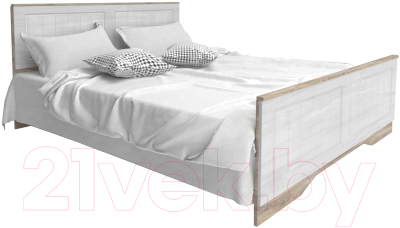 Двуспальная кровать Мебель-КМК 1600 Марсела 0648.10 (дуб юккон/дуб венеция)