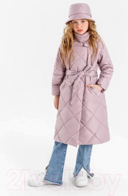 Пальто детское Amarobaby Trendy / AB-OD22-TRENDY29/27-134 (пудровый, р.134-140)