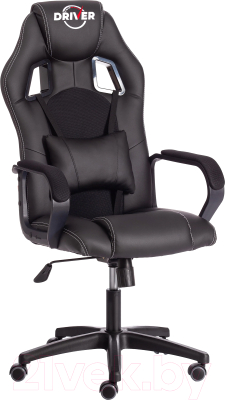 Кресло геймерское Tetchair Driver кожзам/ткань (черный/черный)