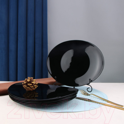 Набор тарелок Arya Ellipse / 8680943224064 (6шт, черный)