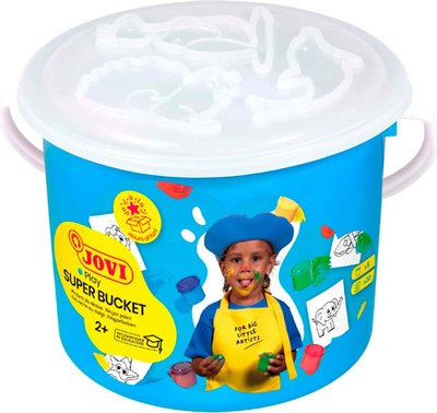 Пальчиковые краски Jovi Super Bucket +трафареты / 14FP (5цв)