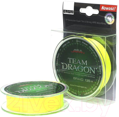Леска плетеная Dragon 0.06мм 135м / 41-11-506 (желтый)