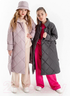 Пальто детское Amarobaby Trendy / AB-OD22-TRENDY29/10-128 (графит, р.128-134)