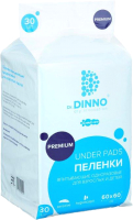 Набор пеленок одноразовых детских Dr.Dinno Premium 60x60 (30шт) - 