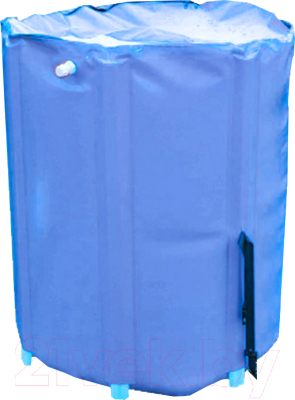 Бочка пластиковая АС-инженеринг ПВХ с фитингами краном и крышкой 90x68см (500л, голубой)