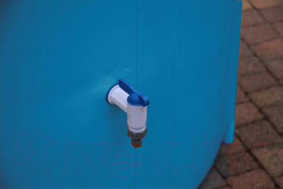 Бочка пластиковая АС-инженеринг ПВХ с фитингами краном и крышкой 100x113см (1000л, голубой)