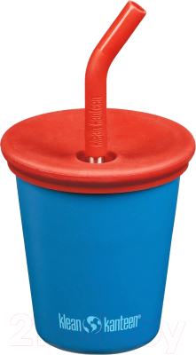 Многоразовый стакан Klean Kanteen Kid Cup Straw Lid Mykonos Blue 1010147 (296мл)