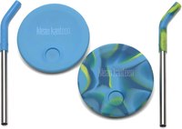 Набор крышек для стаканов многоразовых Klean Kanteen Straw Blue Tie Dye с трубочкой / 1010252 (2шт, 76мм) - 