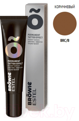 Краска для бровей Estel Browie Пигмент прямого действия с эффектом татуажа (15мл, коричневый)