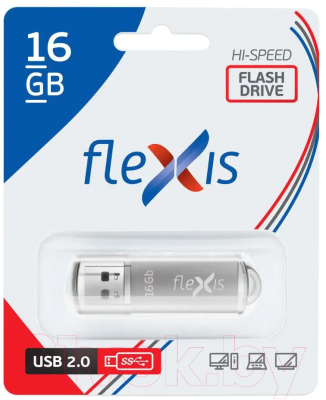 Usb flash накопитель Flexis RB-108 16GB 2.0 (серебристый)