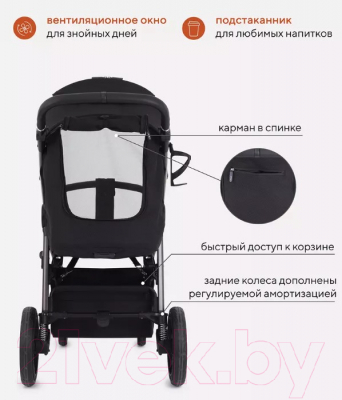 Детская прогулочная коляска Rant Caspia 2.0 / RA100 (Black)