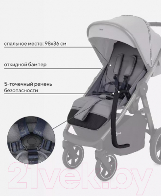 Детская прогулочная коляска Rant Caspia 2.0 / RA100 (Grey)