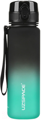 Бутылка для воды UZSpace Colorful Frosted / 3026 (500мл, черный/зеленый)