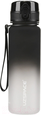 Бутылка для воды UZSpace Colorful Frosted / 3026 (500мл, черный/белый)