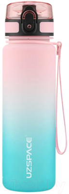 Бутылка для воды UZSpace Colorful Frosted / 3038 (1л, розовый/бирюзовый)