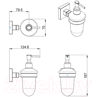 Дозатор для жидкого мыла Azario Rina AZ-87012