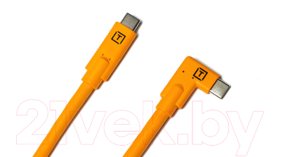 Кабель Tether Tools TetherPro USB-C to USB-C Right Angle / CUC15RT-ORG (4.6м, оранжевый)