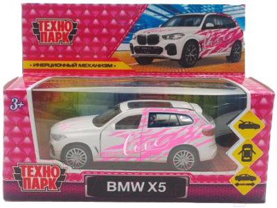 Автомобиль игрушечный Технопарк BMW X5 Для девочек / X5-12GRL-WH