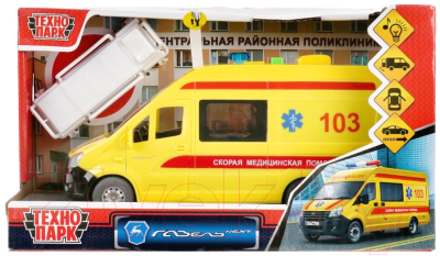 Автомобиль игрушечный Технопарк ГАЗель Next Реанимация / NEXTVAN-22PLAMB-YE